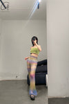 SWAYING/KNIT Flared Pants SW212XZ47 Purple Gradient PS26